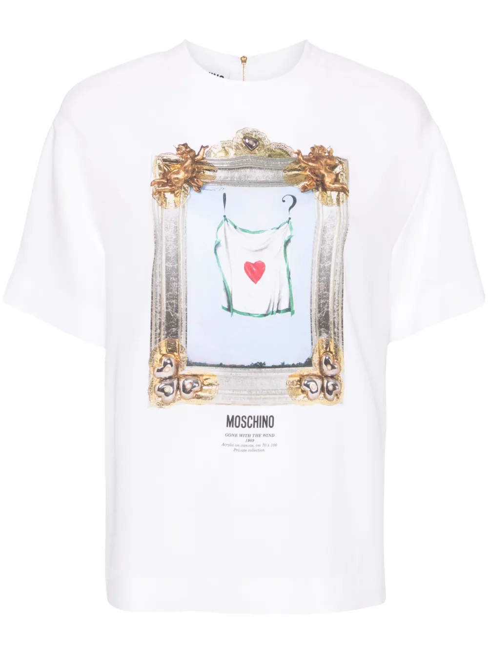 

Креповая блузка с принтом Moschino, белый