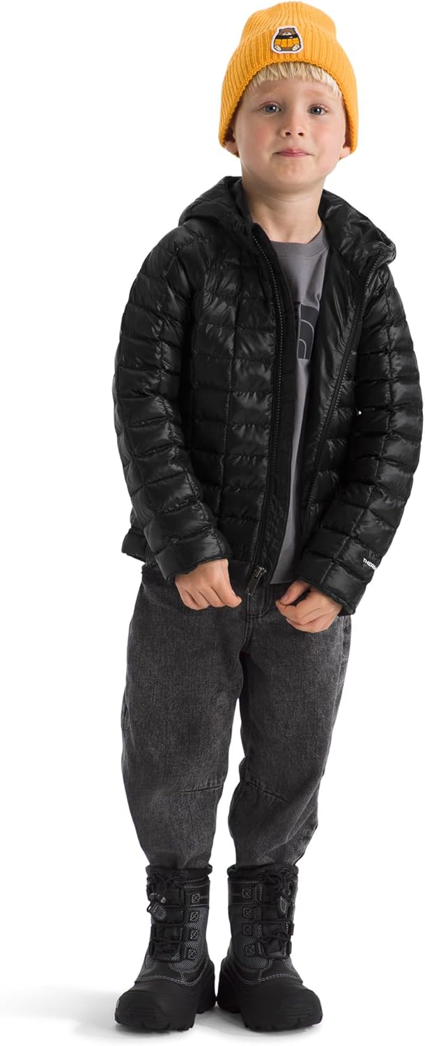 Куртка-унисекс с капюшоном The North Face Thermoball для детей | Утеплитель с высоким ворсом, ткань рипстоп, капюшон из трех частей, защита подбородка, Tnf Black — фото 3