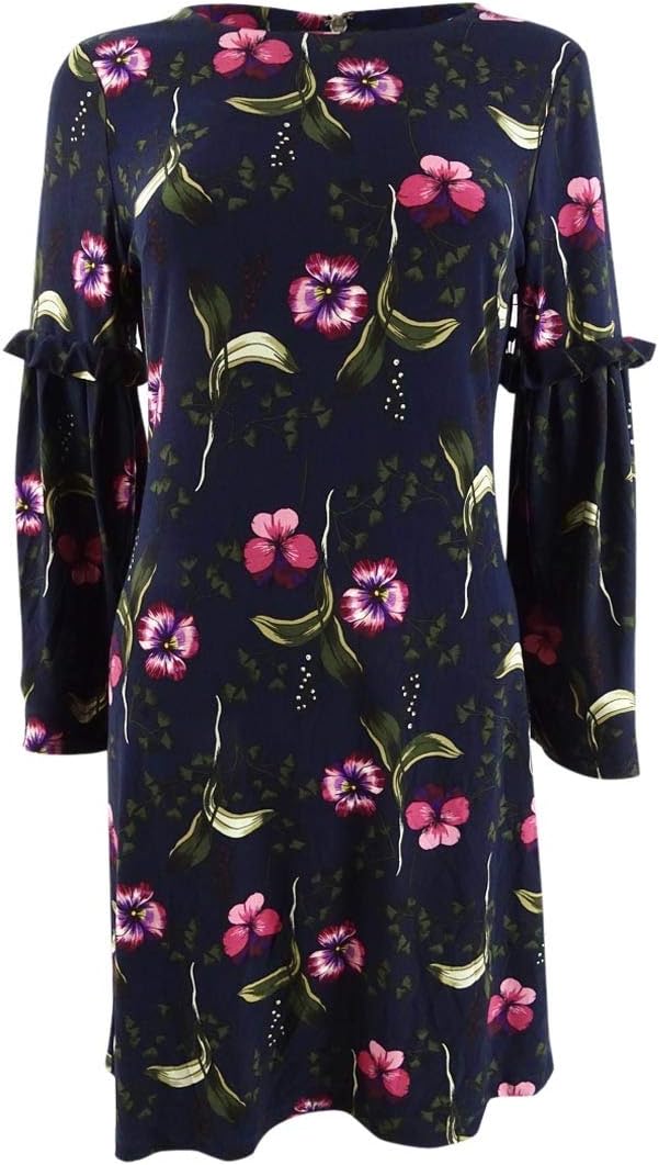 

Женское платье-трапеция с цветочным принтом и рукавами 3/4 от Tommy Hilfiger, Navy Multi