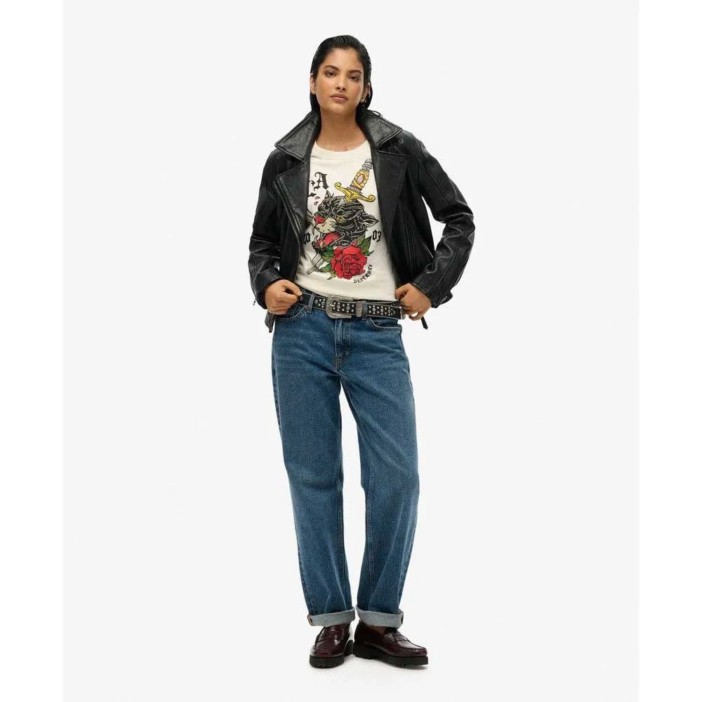 Футболка с коротким рукавом Superdry Neo Trad Tattoo Relaxed, белый — фото 3