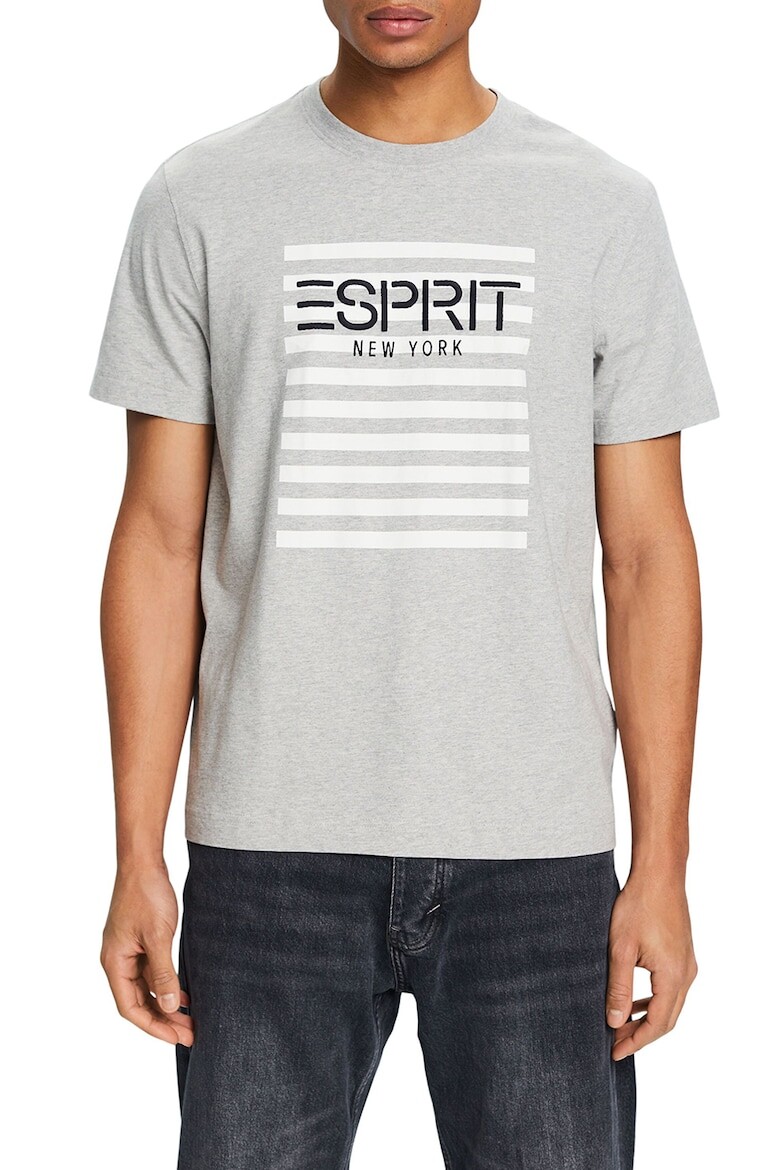 

Футболка из органического хлопка с рисунком Esprit, серый