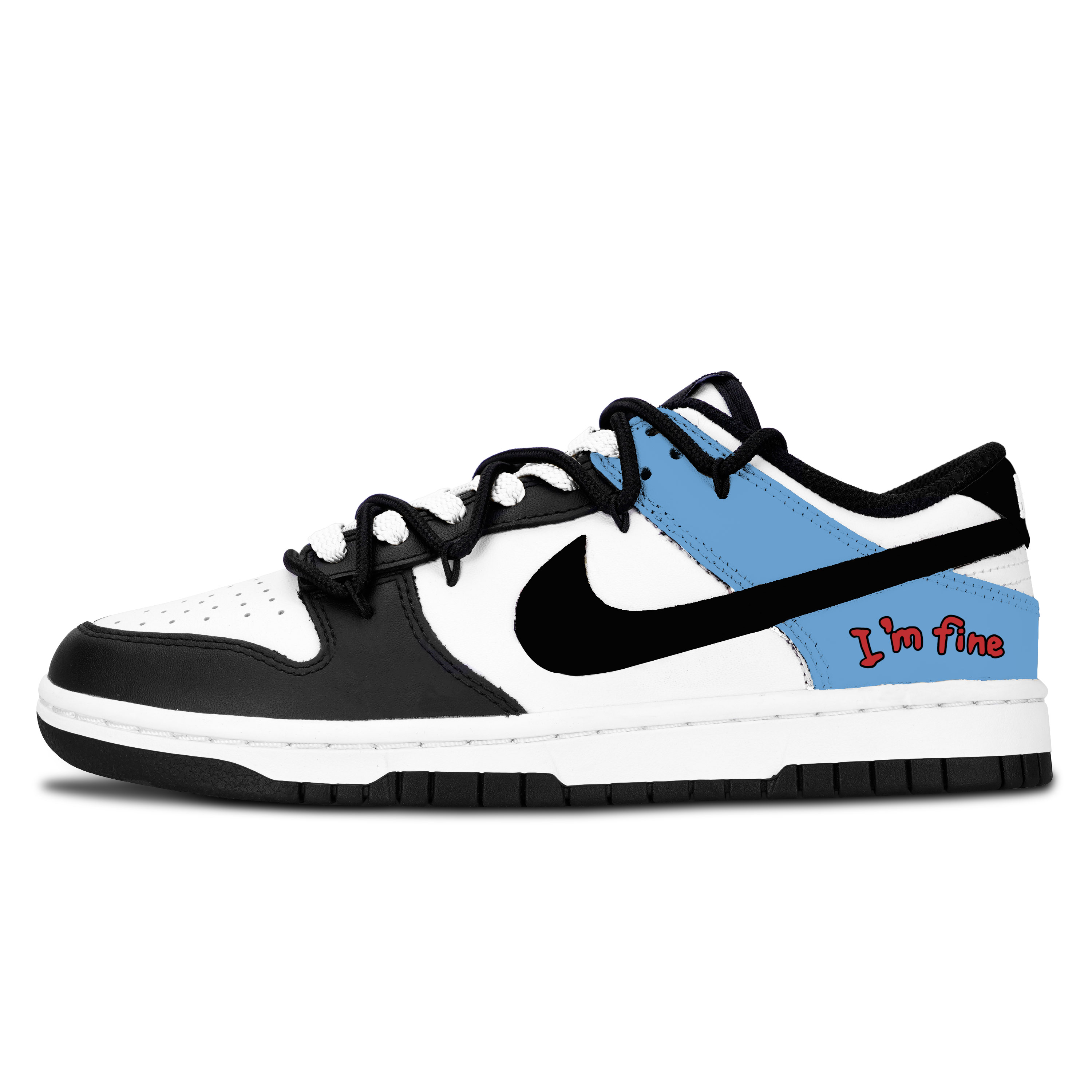 

Nike Dunk Black White, Blue Tone Trendy Abrasion Resistant Low top Skateboard Shoes Unisex Blue