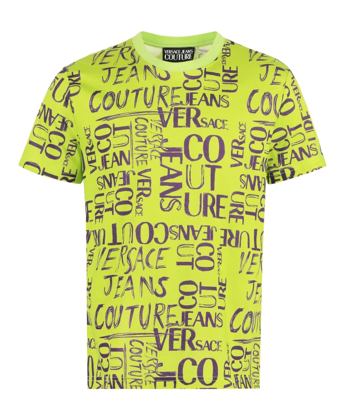 

Хлопковая футболка с ребристым воротником Versace Jeans Couture, зеленый