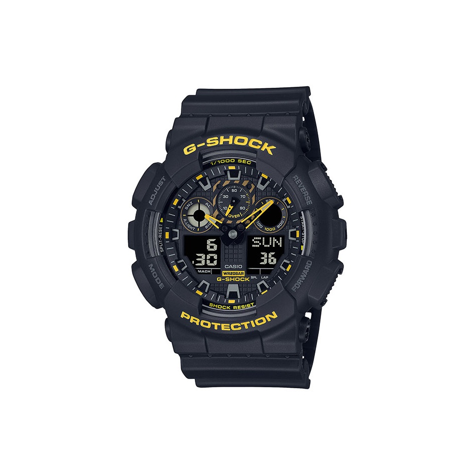 

CASIO Часы Men Liquid Crystal/Analog Dual Display Series Black Watch GA-100CY-1APR, Black Dial