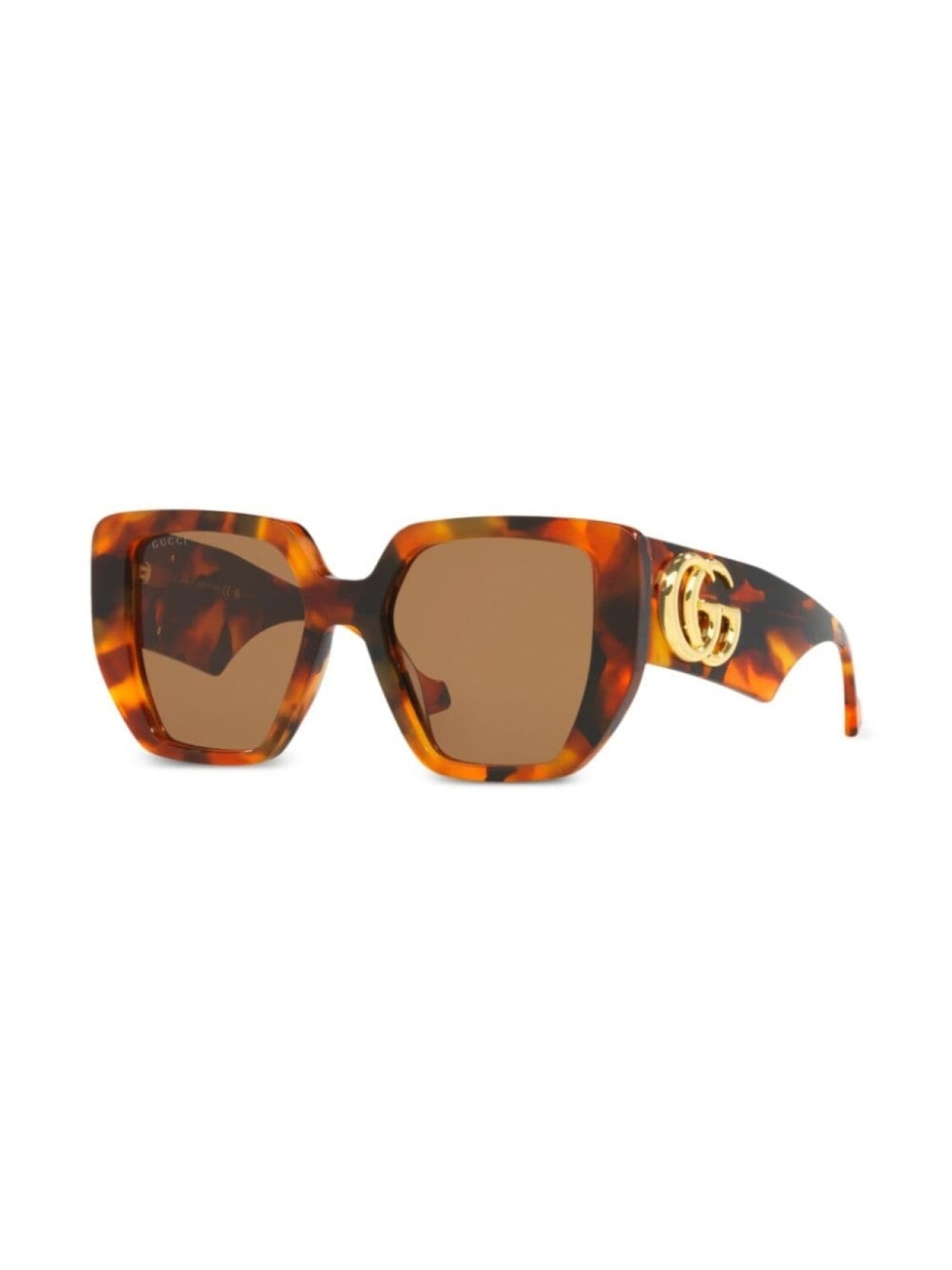 Gucci Eyewear солнцезащитные очки в квадратной оправе черепаховой расцветки, зеленый — фото 2