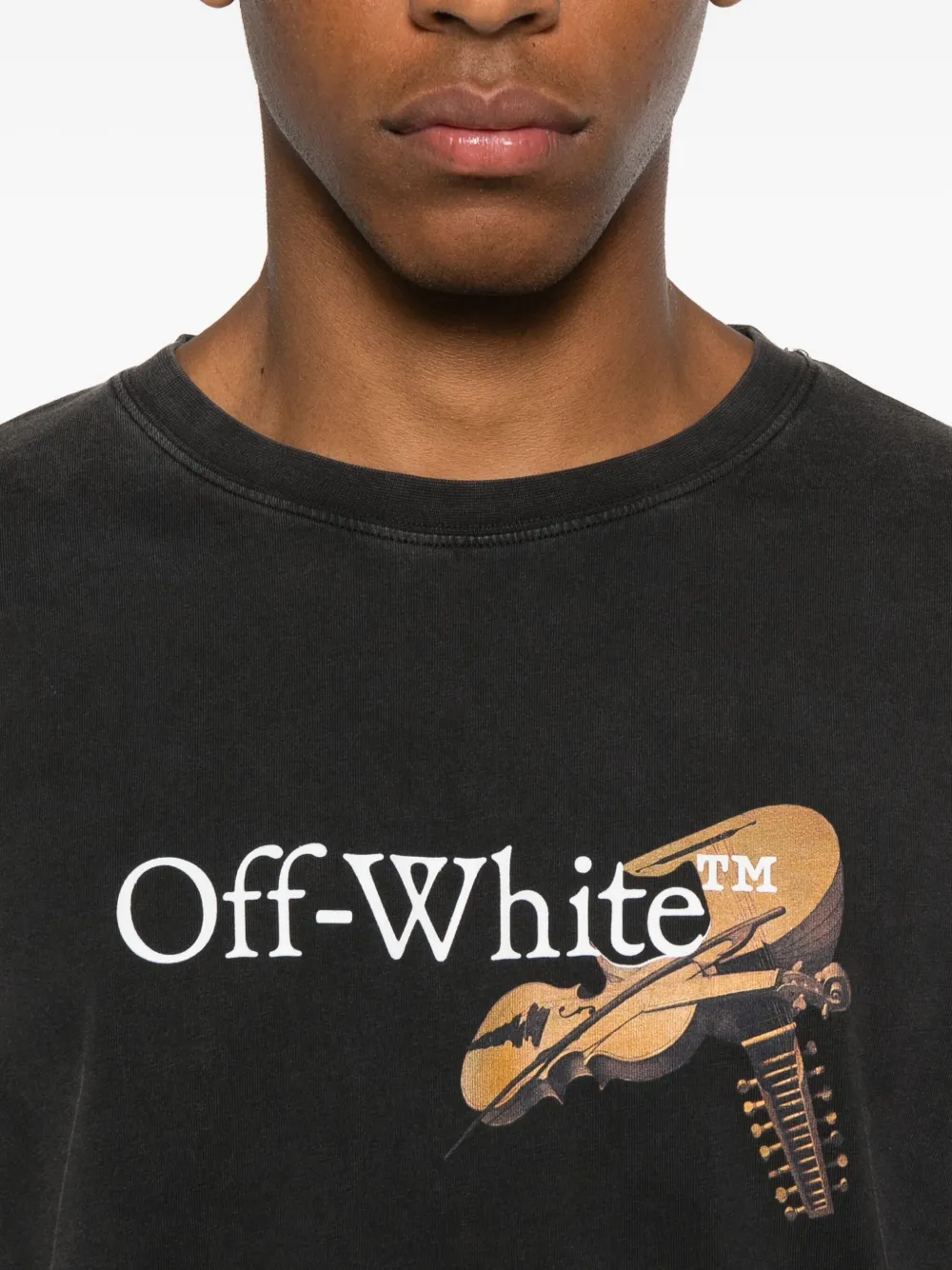 Футболка с графичным принтом и логотипом OFF-WHITE, черный — фото 4