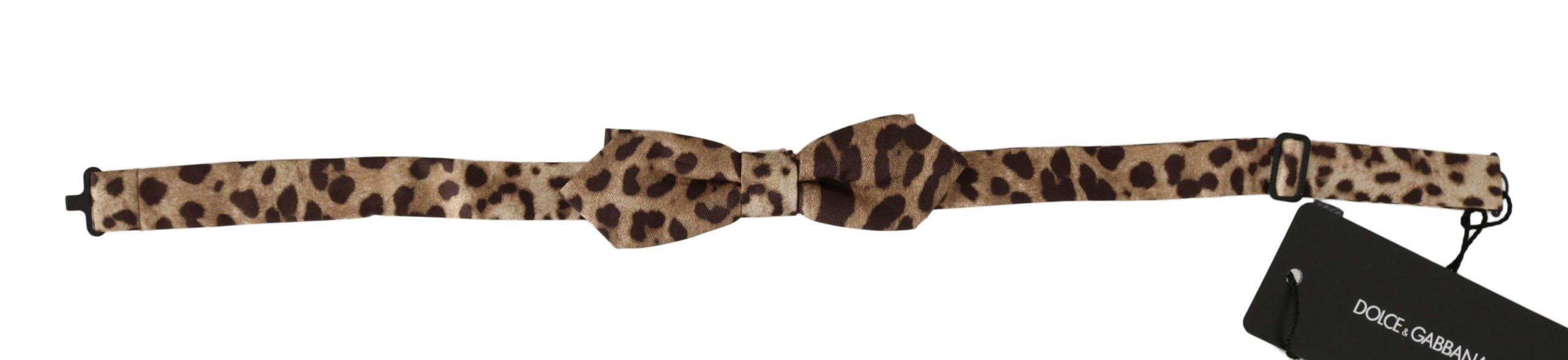 

Изысканный шелковый галстук-бабочка с леопардовым принтом Dolce & Gabbana, цвет Brown Leopard