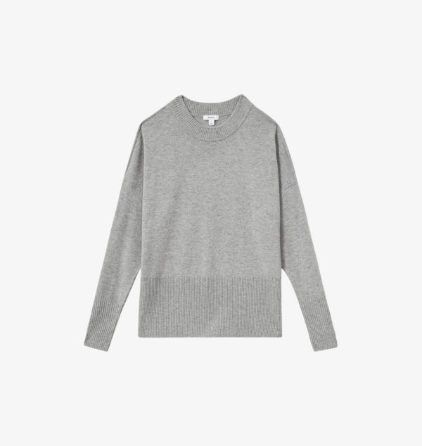 

Вязаный джемпер Faye с круглым вырезом Reiss, серый