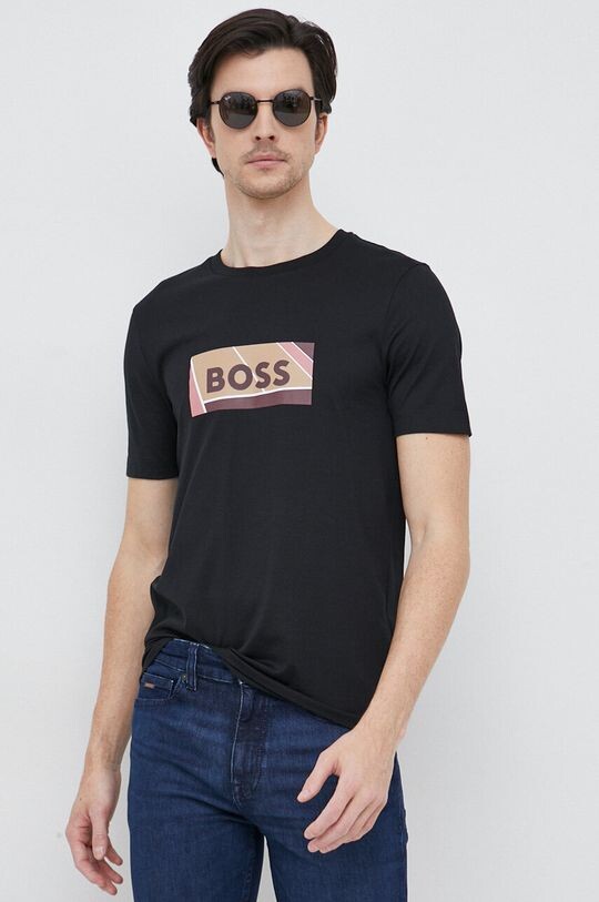 

Хлопковая футболка Boss, черный