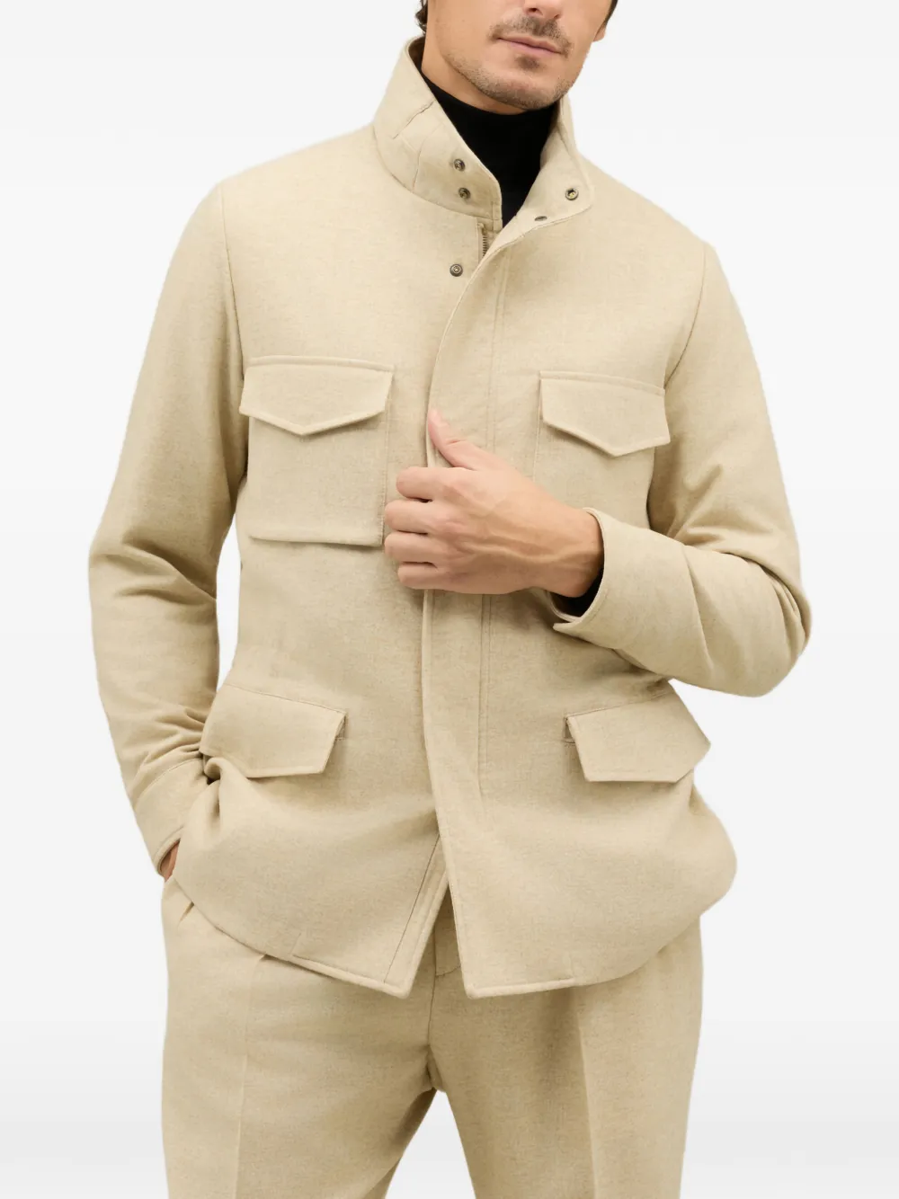 

Стеганое пальто с накладными карманами Boglioli, бежевый