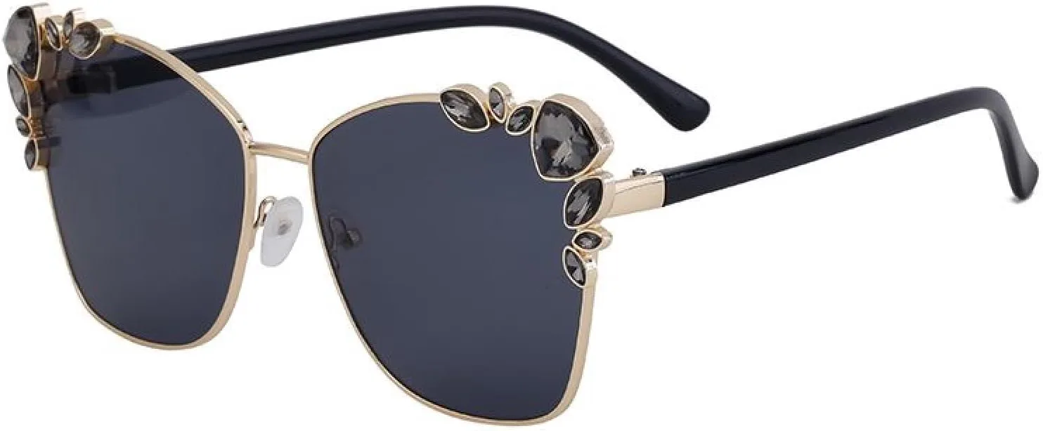 

Женские солнцезащитные очки в металлической оправе, роскошные, винтажные, «кошачий глаз», модные, с защитой от УФ-излучения UV400, классические TVTBBVV, C1goldgray