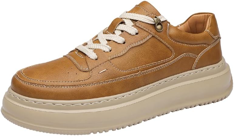 

Мужские кроссовки на платформе, повседневные, модные, для улицы, кожаные, для походов и спорта, размеры 39-44 Sfwarmart, желтый