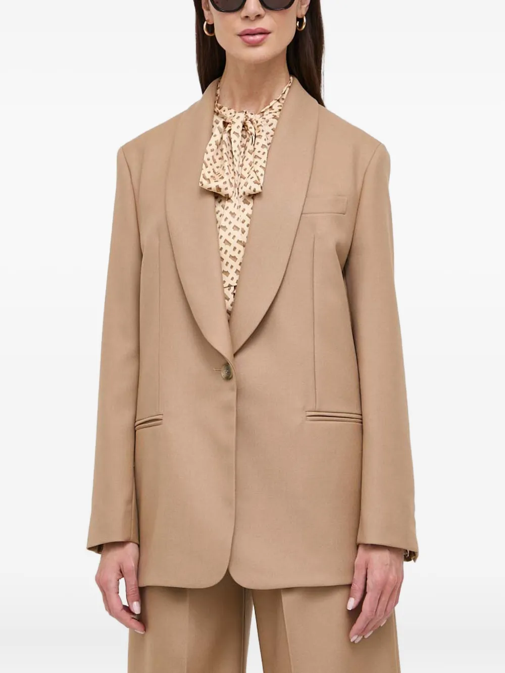 

Однобортный пиджак с шалевым воротником BOSS, нейтральный