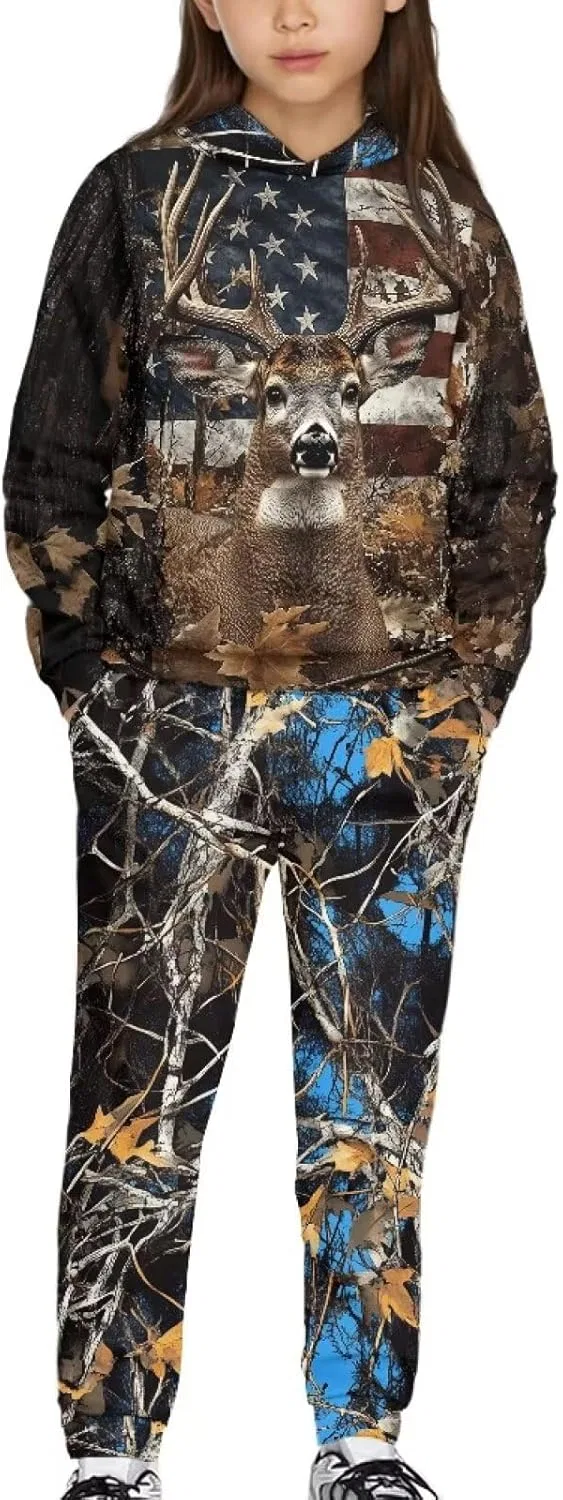Детский спортивный костюм Xpyiqun American Flag Deer