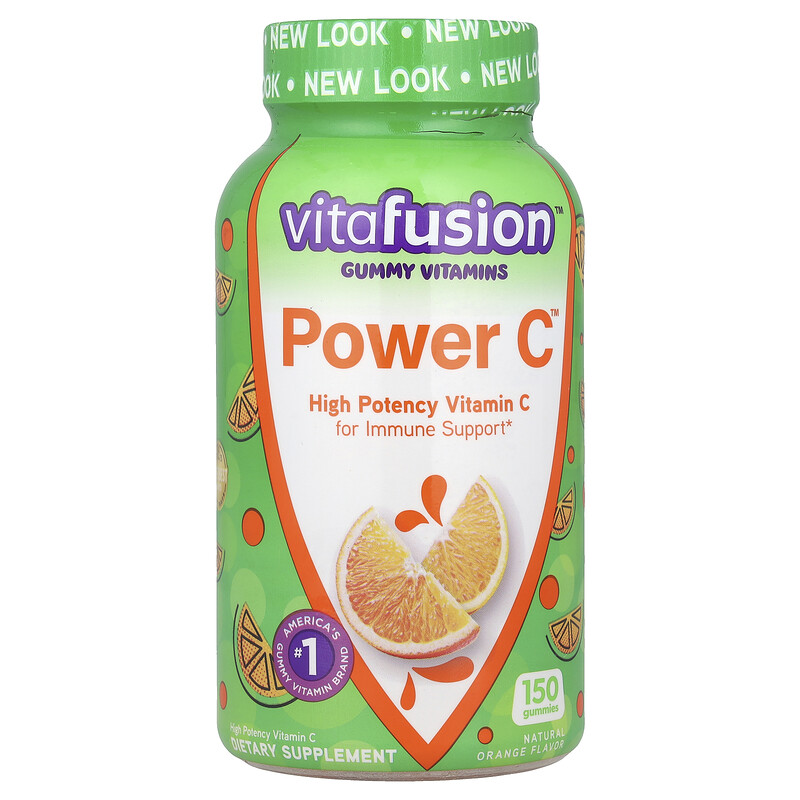 

VitaFusion, Power C , жевательные мармеладки с витамином С высокой эффективности, натуральный апельсин, 150 жевательных таблеток