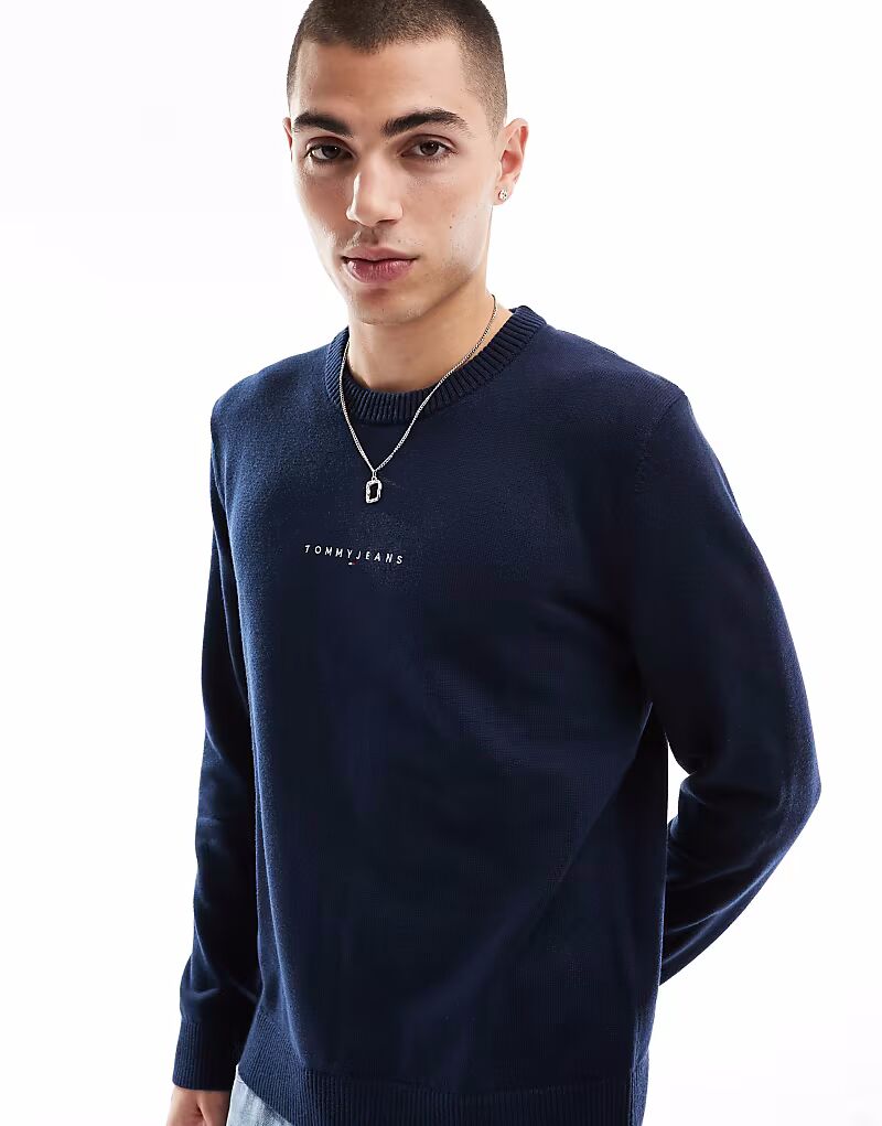 

Джемпер Tommy Jeans с линейным логотипом темно-синего цвета