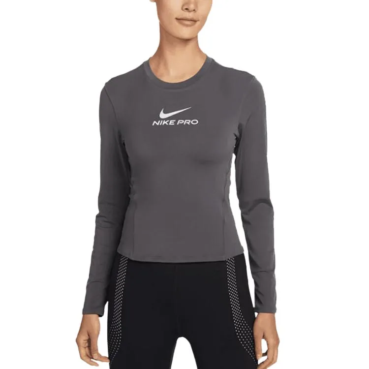 Nike Футболка Pro T Women's Dark Gray Crew Neck