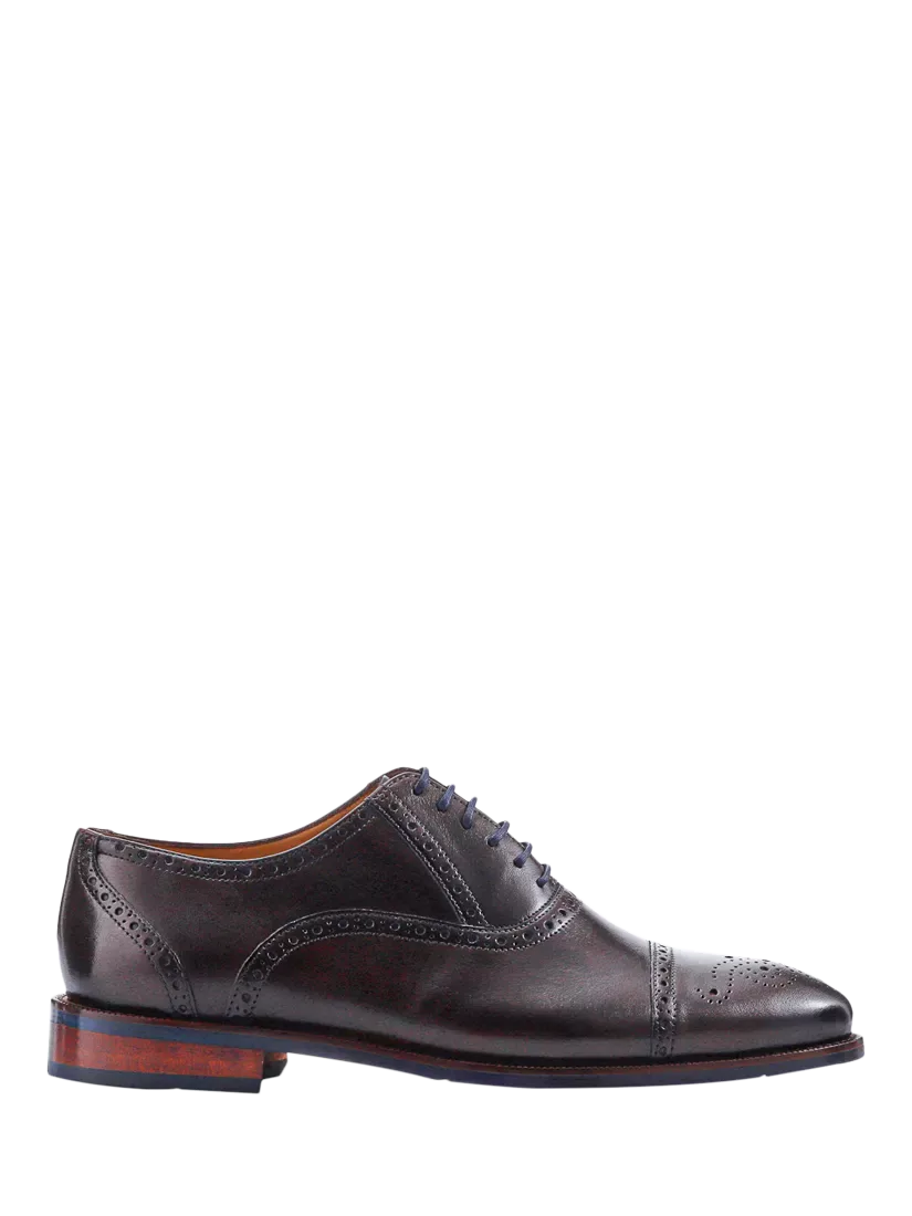 Кожаные оксфордские туфли Mercer с широкой колодкой, темно-коричневые Jones Bootmaker
