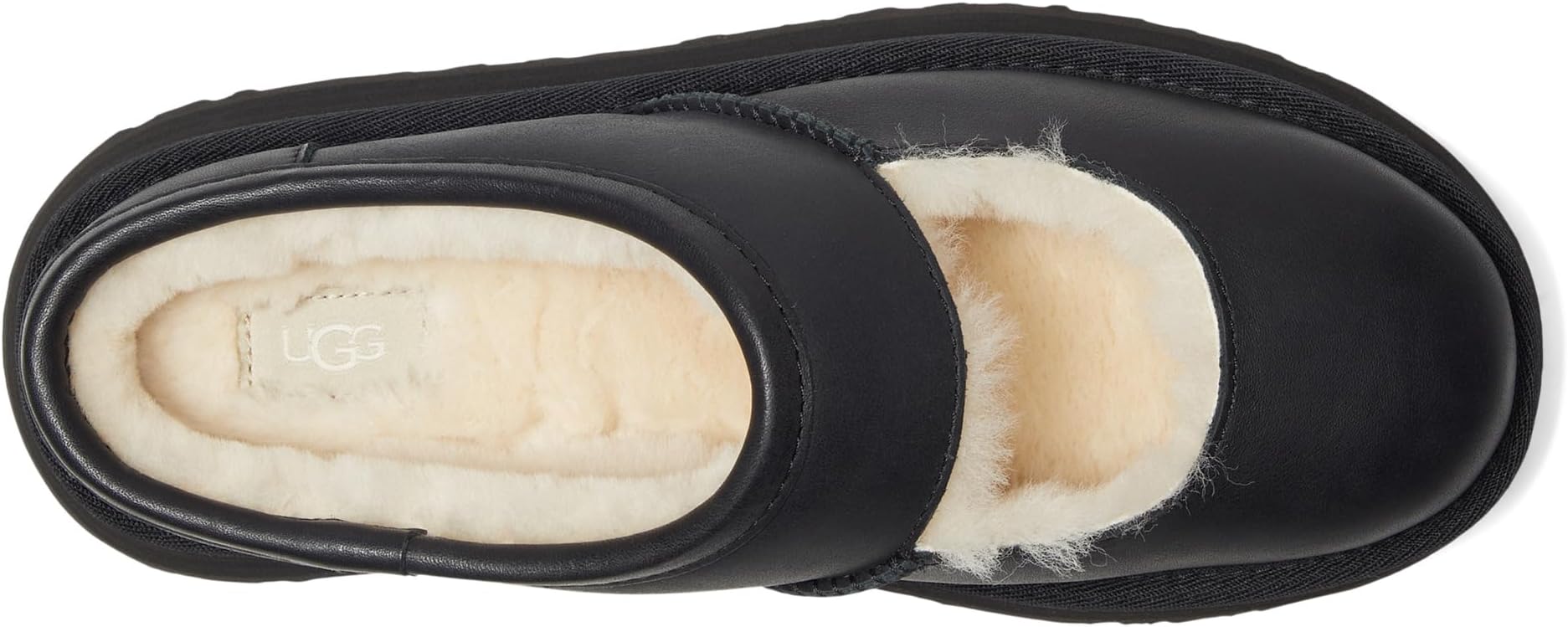 Тапочки UGG Bea Mary Jane Leather, черный — фото 2
