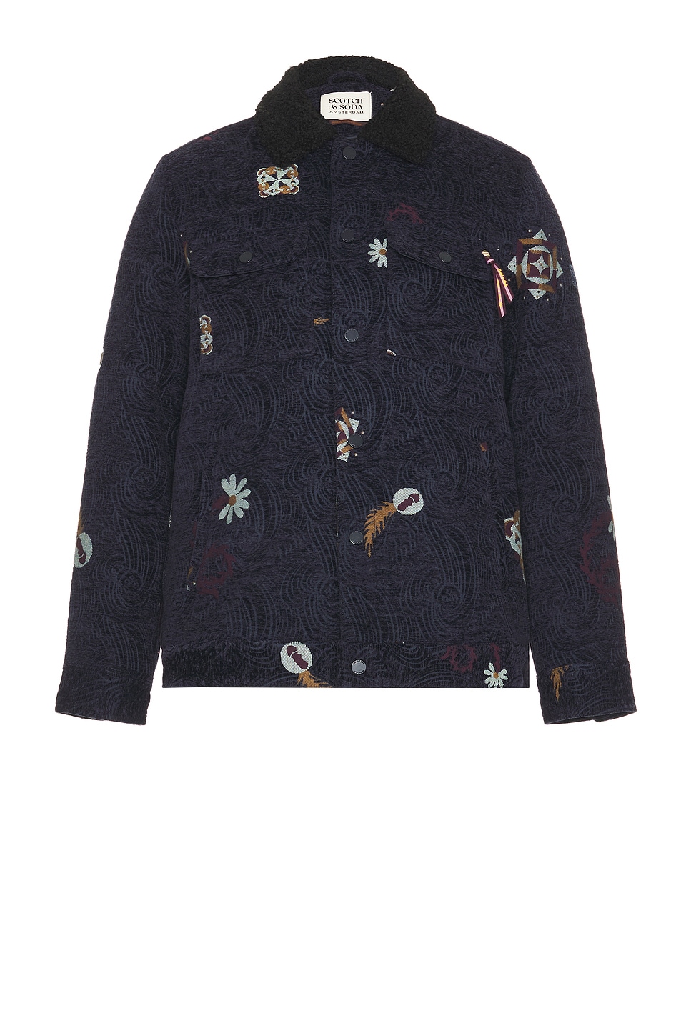 

Куртка водителя грузовика из жаккарда с надписью swirl poetic Scotch & Soda, цвет night