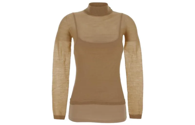 

MaxMara Футболка Women's Brown Stand Collar Moderate Others, Коричневый, MaxMara Футболка Women's Brown Stand Collar Moderate Others