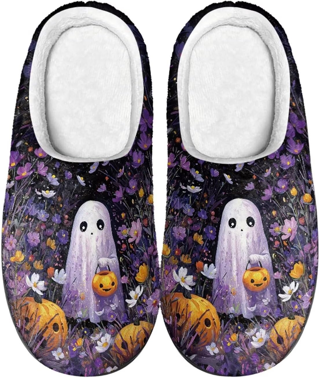 

Домашние тапочки Lotusorchid для женщин, с эффектом памяти, теплые мягкие тапочки, шлепанцы без задника, для дома и улицы, черный/фиолетовый