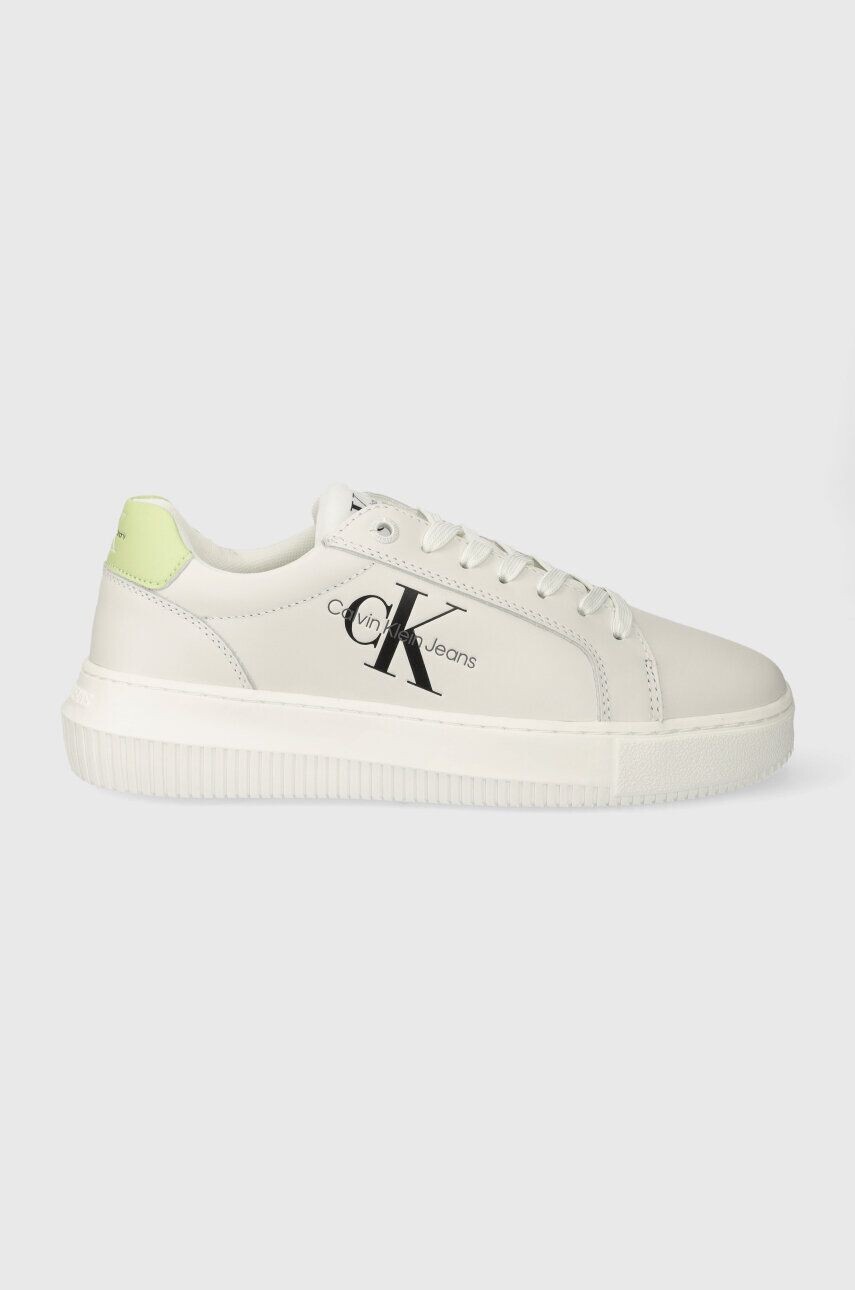 Кожаные кроссовки Calvin Klein Jeans YW0YW00823 CHUNKY CUPSOLE MONOLOGUE W, бежевый — фото 2