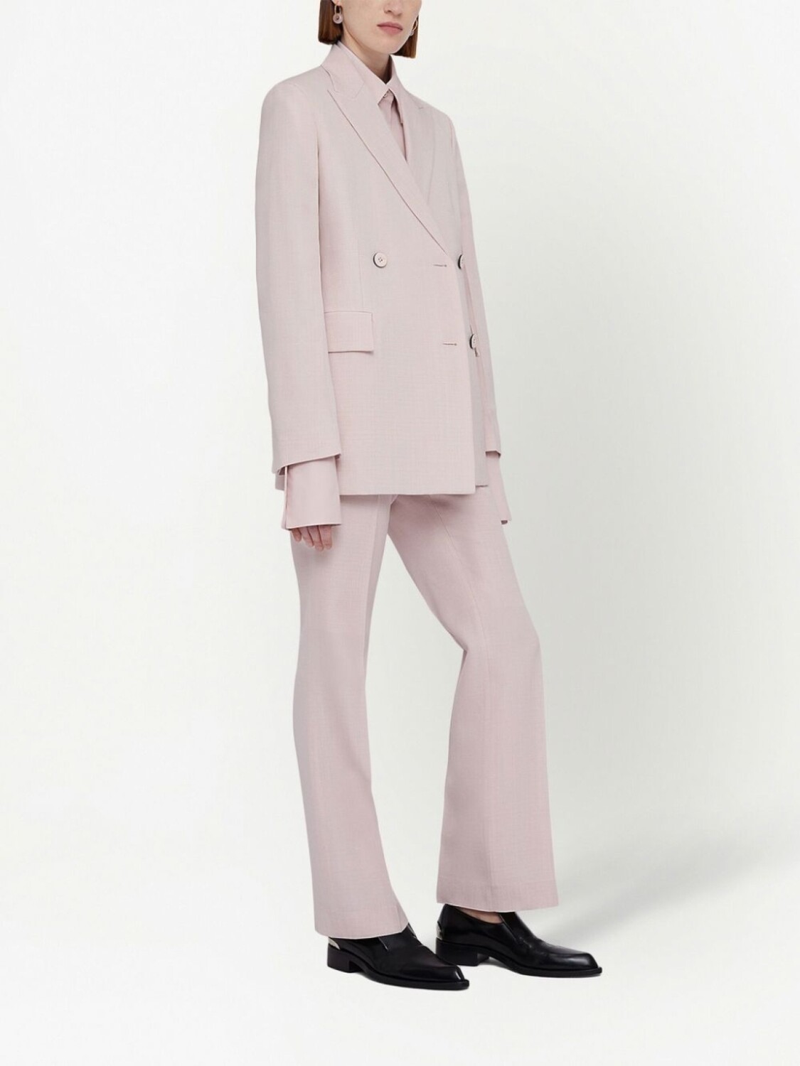 Jil Sander брюки строгого кроя со складками, розовый — фото 3