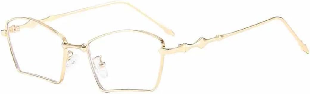 

Роскошные женские солнцезащитные очки неправильной прямоугольной формы в металлической оправе, модные мужские очки в стиле панк для путешествий и вечеринок, защита от УФ-излучения UV400 TVTBBVV, Gold Clear