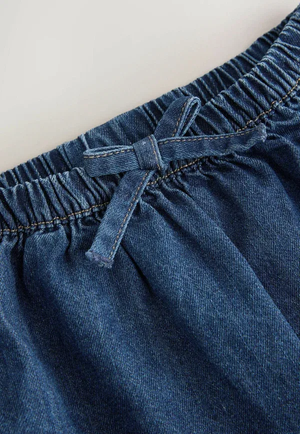 Юбка A-line Regular fit frill hem Next, темно-синий деним — фото 2