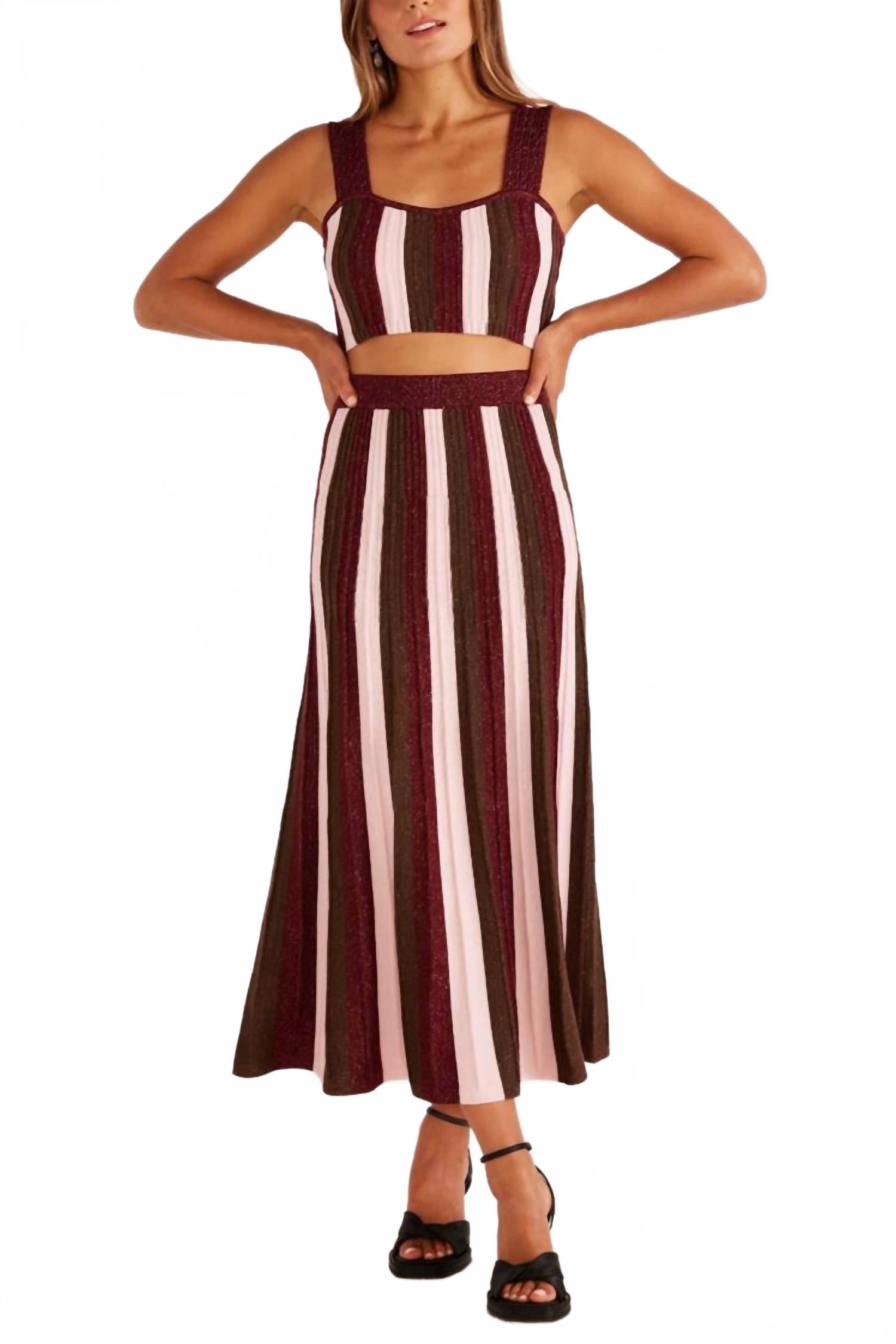 

Укороченный топ Eden Knit в металлическую полоску Minkpink, Metallic Stripe