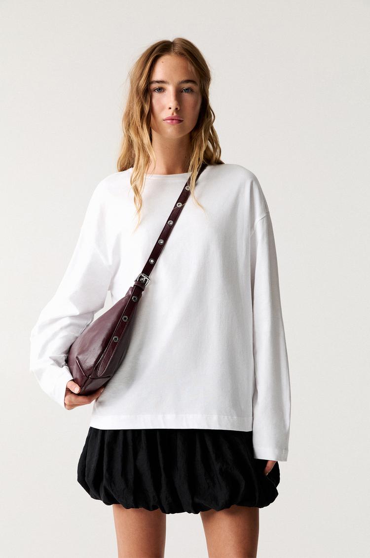 

Сумка через плечо с ремнями Pull And Bear, бургундия
