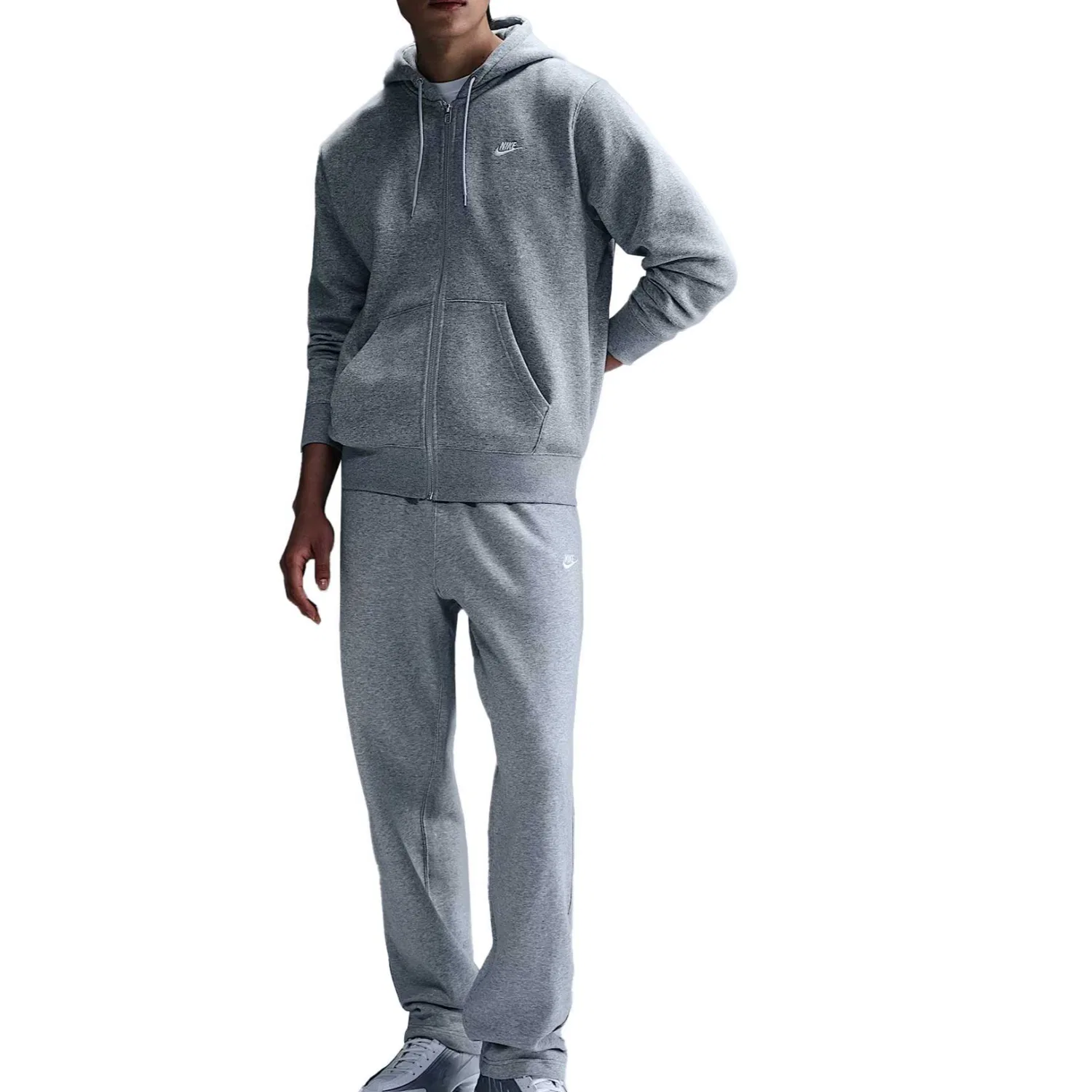 Толстовка мужская на молнии Club из флиса Nike, Gray — фото 2