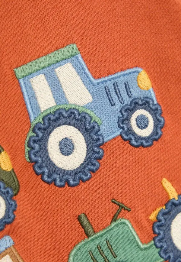 Футболка с принтом, стандартного кроя Jojo Maman Bébé, Orange Tractor — фото 3