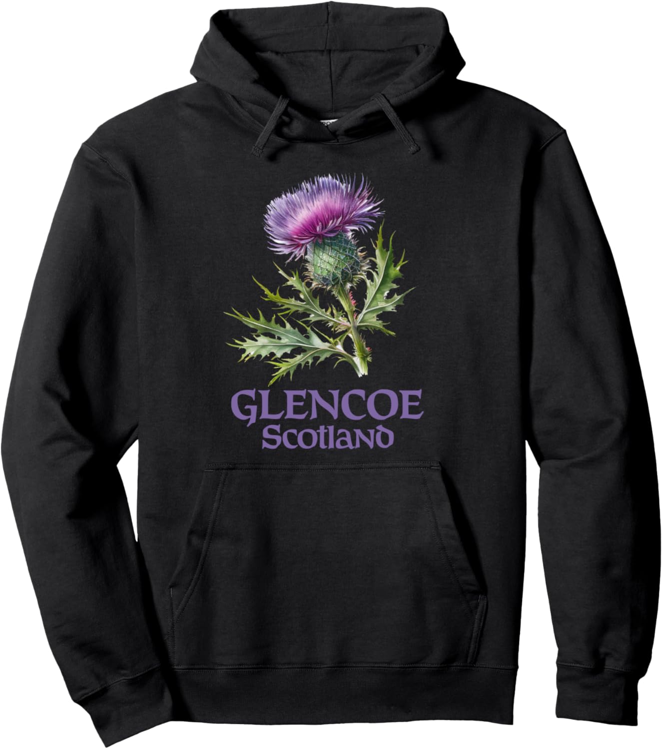 

Толстовка Glencoe Scotland Watercolor Thistle Hoodie Utopia Sport Glencoe Scotland Shop, черный