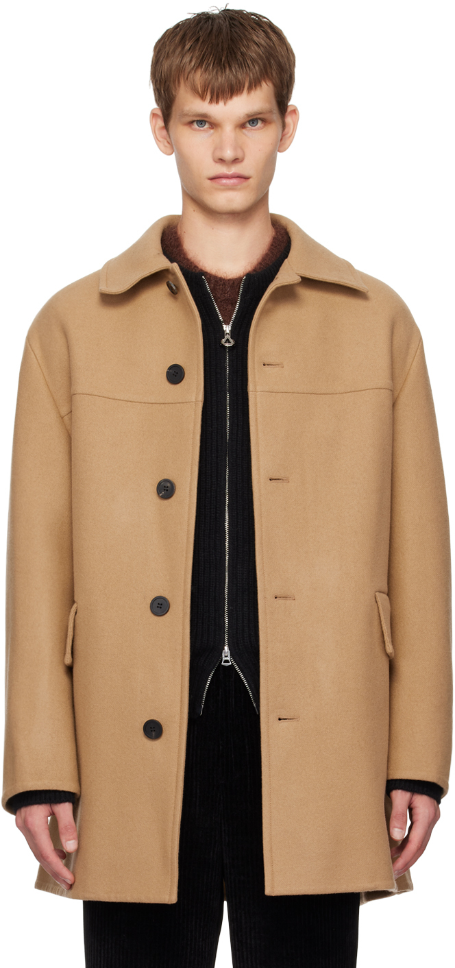 

Пальто с отложным воротником Solid Homme, бежевый