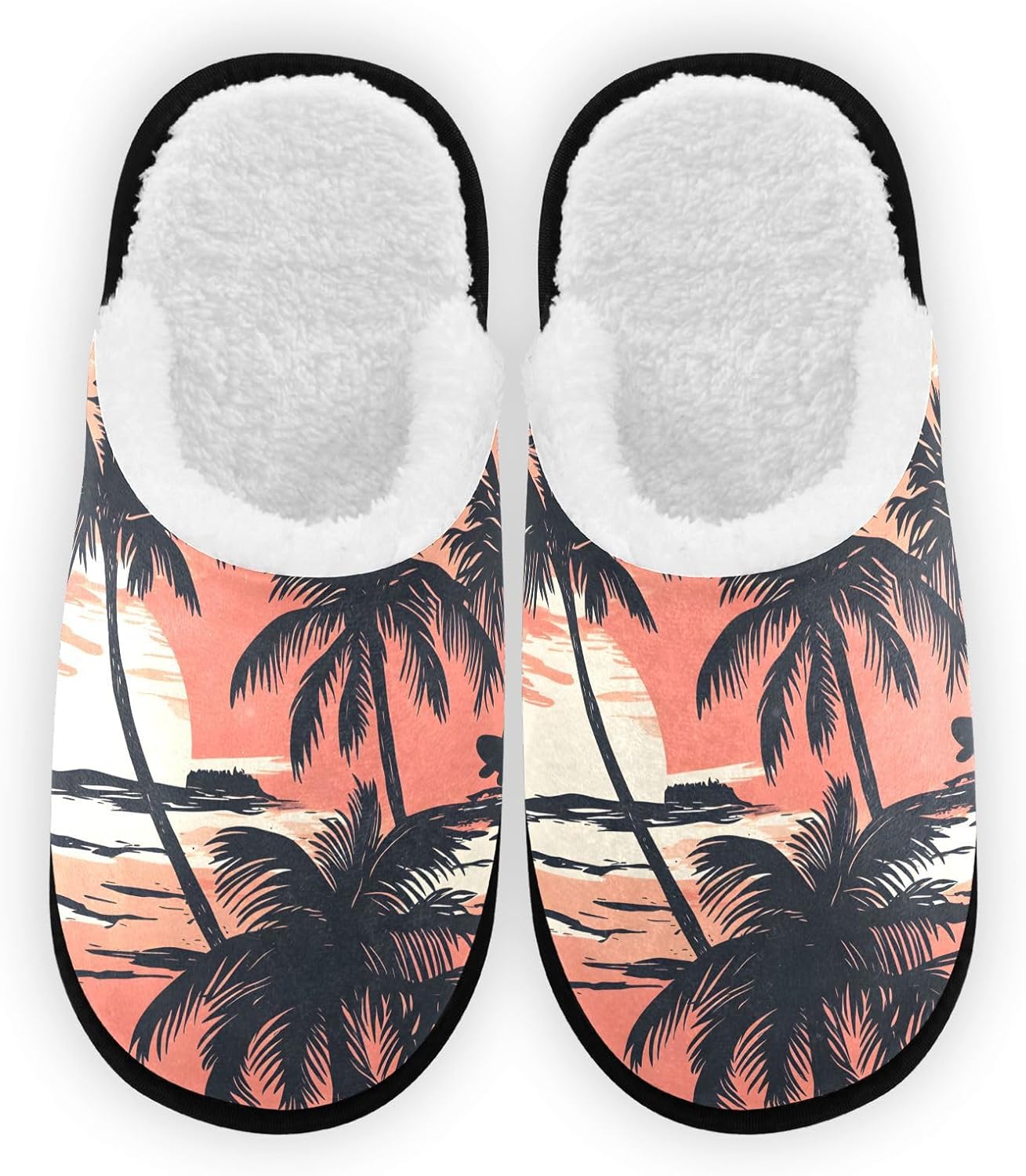 

Тапочки FENOCHE Palm Sunset для женщин и мужчин, теплые и удобные, для путешествий и спа, противоскользящие домашние тапочки, Multicolor