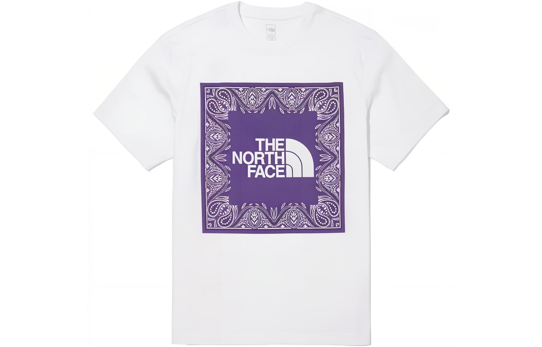 

Футболка унисекс белая фиолетовая THE NORTH FACE