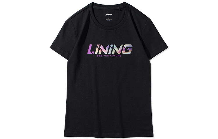 

Футболка женская из коллекции Sports Fashion, черная Lining
