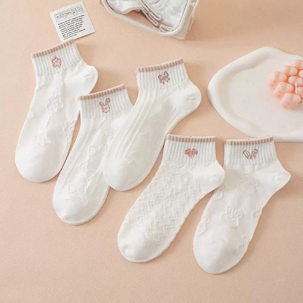 

Женские носки 5 пар, мягкие эластичные с резинкой Anna-Kaci, Pink