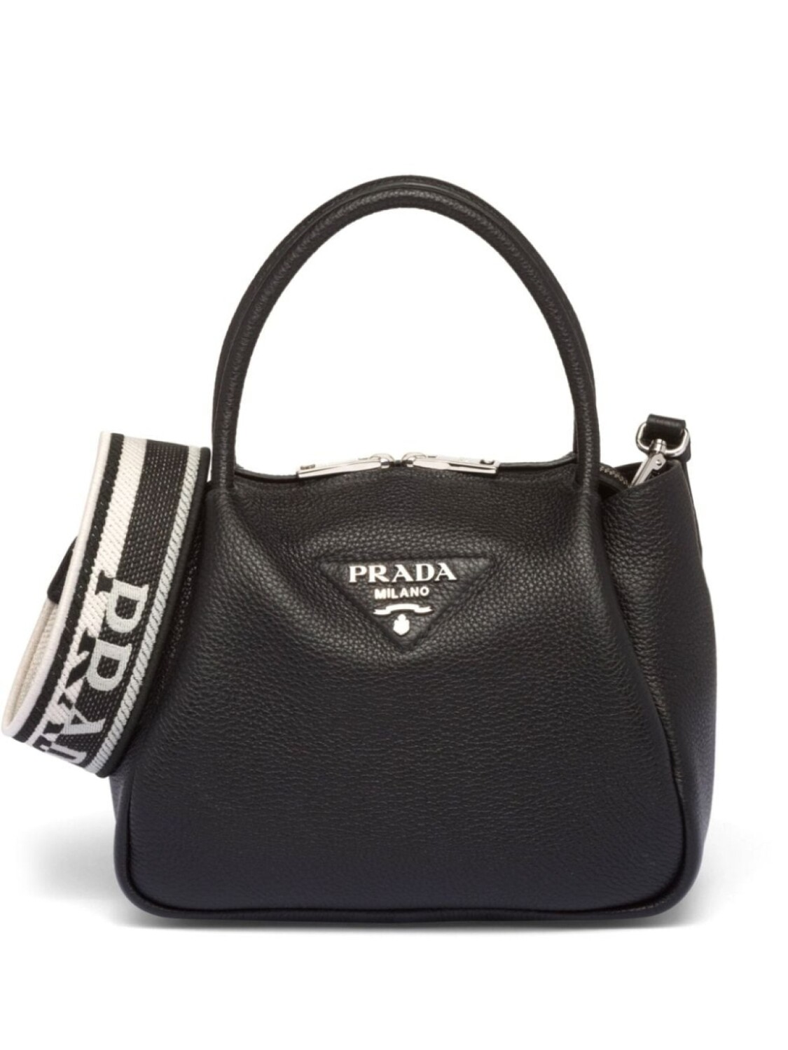 

Маленькая сумка-тоут Prada с логотипом, черный