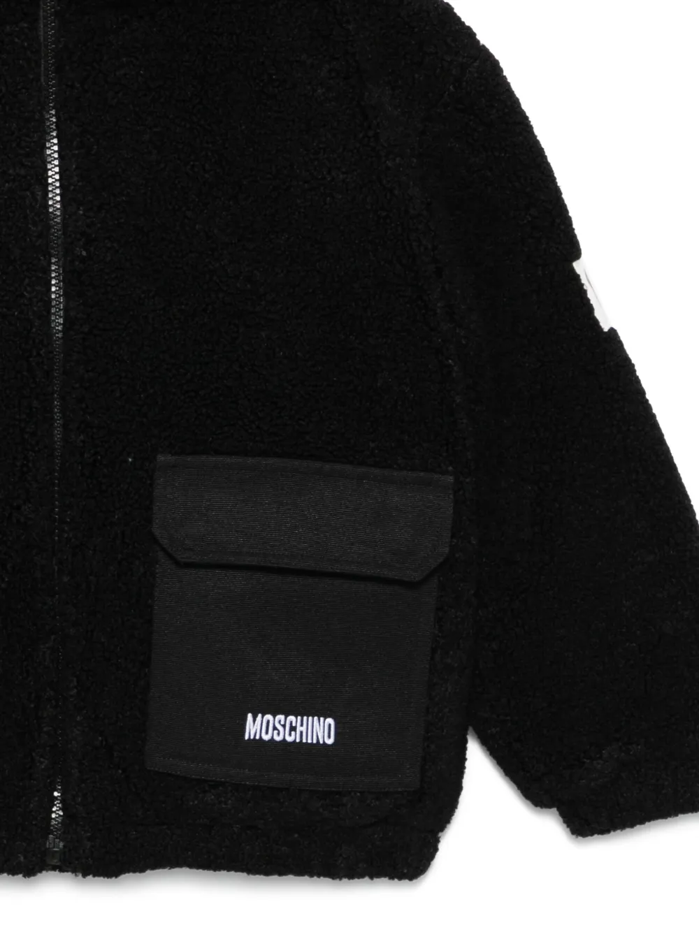Фактурная куртка с капюшоном Moschino Kids, черный — фото 3