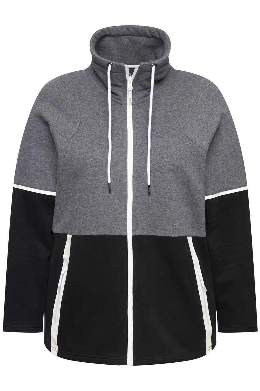 

Толстовка с капюшоном на молнии Ulla Popken, цвет Anthracite/mottled grey
