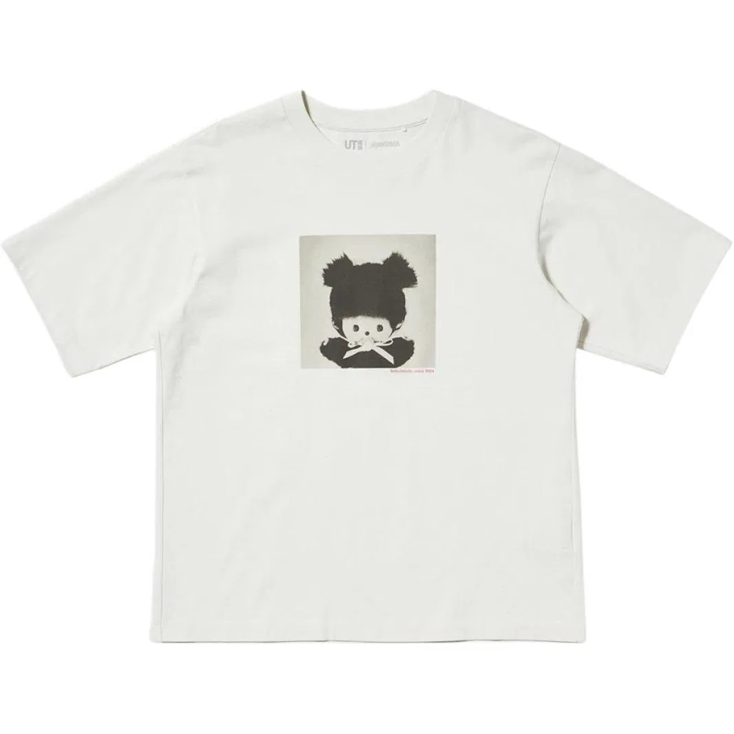 Футболка x Monchhichi UNIQLO светлый бежевый