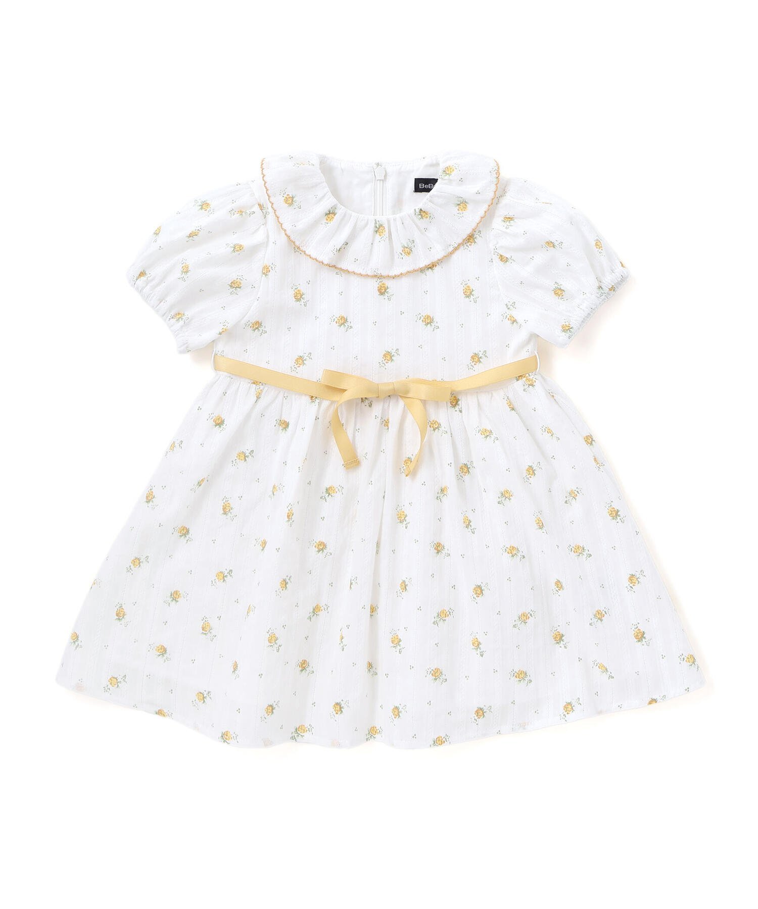 Платье с цветочным принтом, оборками и пышными рукавами (80-100 см) в тон BeBe, Yellow — фото 2