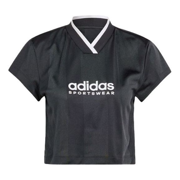 

Футболка (WMNS) adidas Tiro Colorblock Crop T-Shirt 'Black', черный