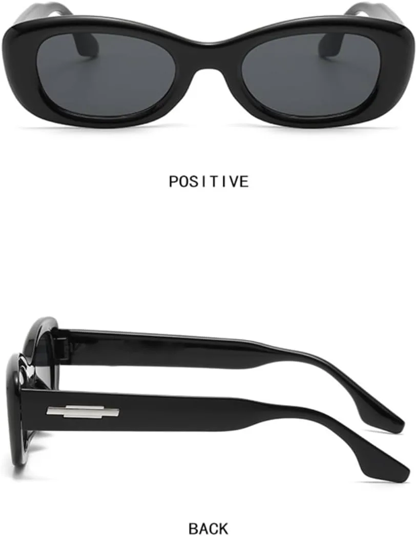 

Солнцезащитные очки в овальной оправе, маленькие, для женщин и мужчин, роскошные, для путешествий, винтажные, с защитой от УФ-излучения UV400 TVTBBVV, C1 Black Gray