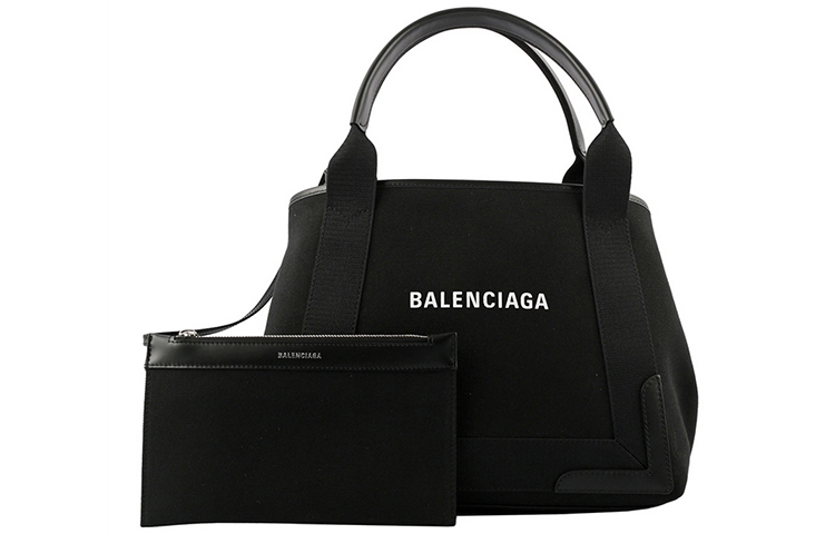

Хлопковая сумка с кожаной коровьей аппликацией в виде трубок Balenciaga женская черная