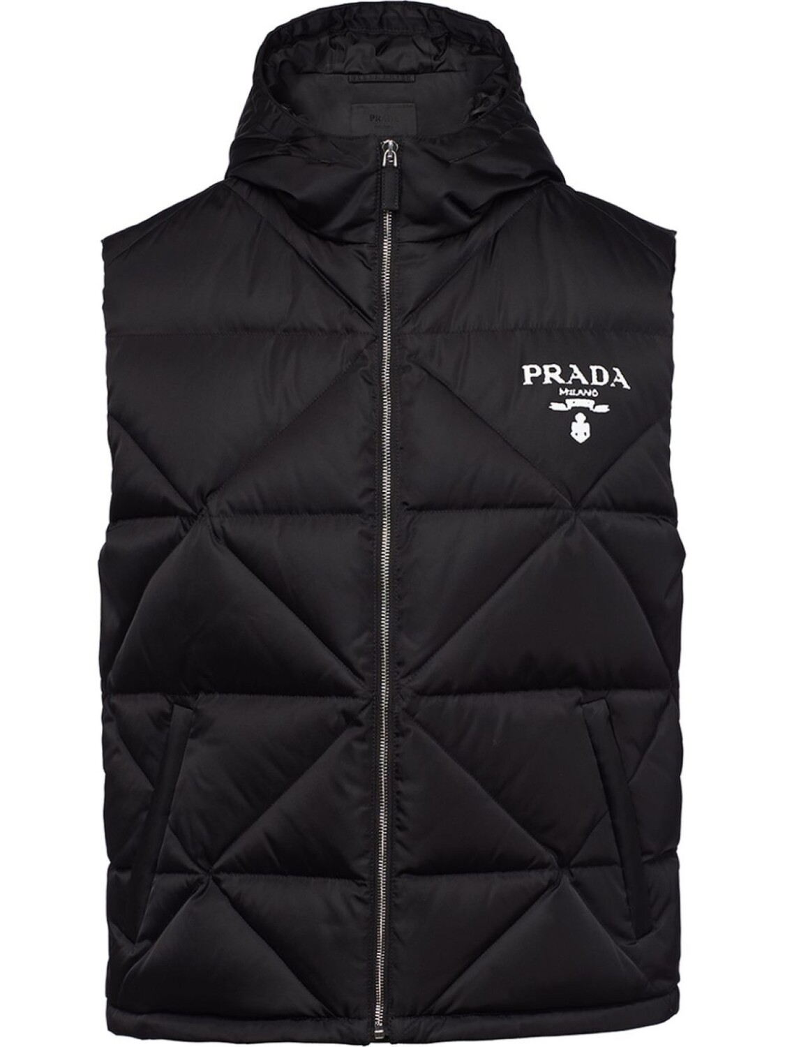 

Prada дутый жилет Re-Nylon, черный