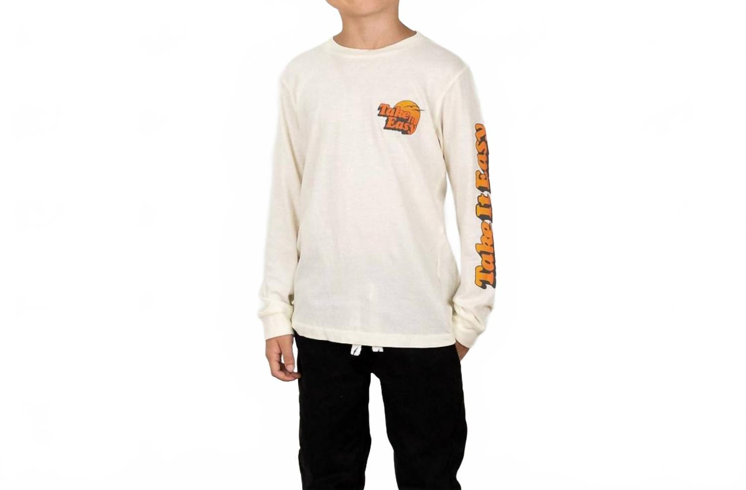 

TINY WHALES Детская футболка с длинными рукавами Take It Easy, бежевого цвета, Бежевый, TINY WHALES Детская футболка с длинными рукавами Take It Easy, бежевого цвета